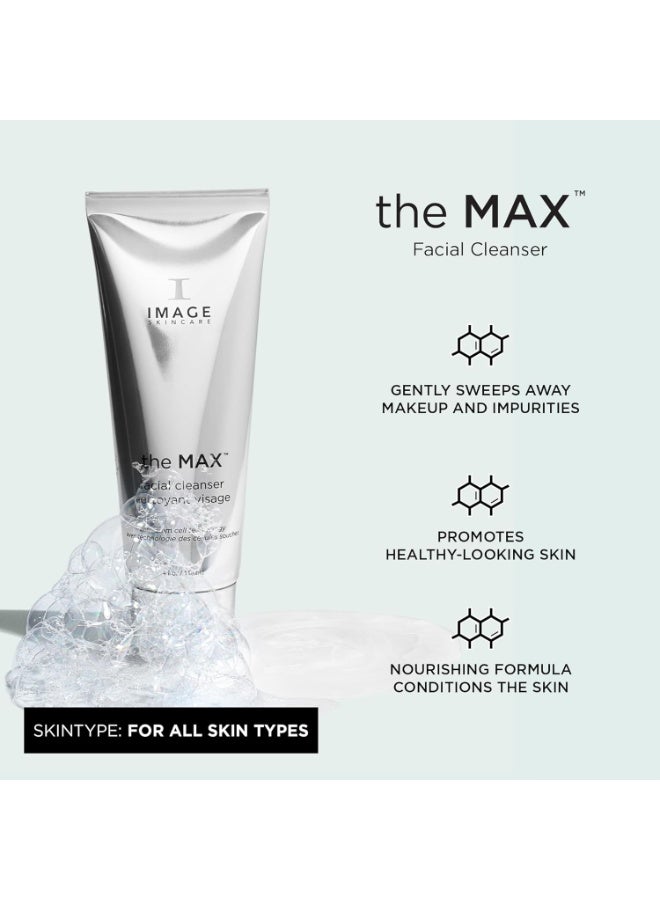 IMAGE SKINCARE IMAGE للعناية بالبشرة، منظف الوجه MAX، غسول وجه حريري مع ببتيدات لبشرة تبدو شابة، 4 أونصة سائلة - Image 4